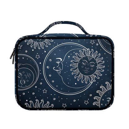 Vintage Sun And Moon Pattern Print Briefcase Bible Bag