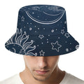 Vintage Sun And Moon Pattern Print Bucket Hat