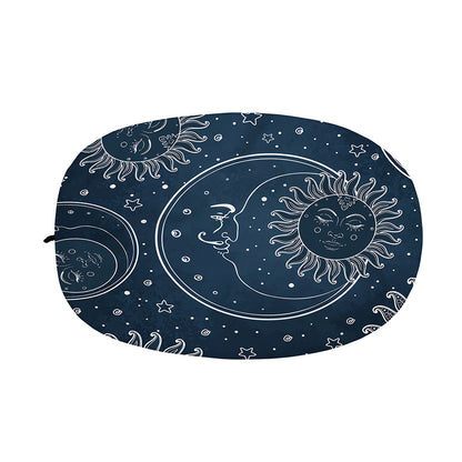 Vintage Sun And Moon Pattern Print Car Side Mirror Covers
