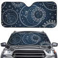 Vintage Sun And Moon Pattern Print Car Windshield Sun Shade