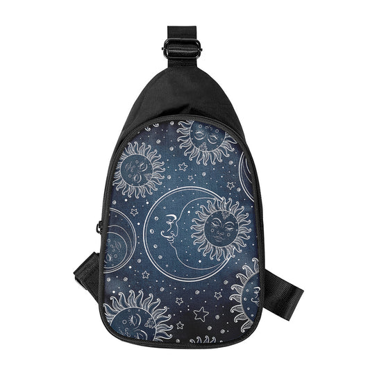 Vintage Sun And Moon Pattern Print Chest Bag