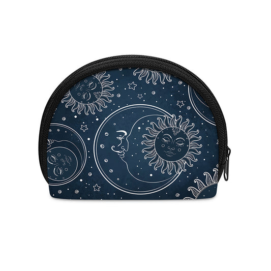 Vintage Sun And Moon Pattern Print Coin Purse