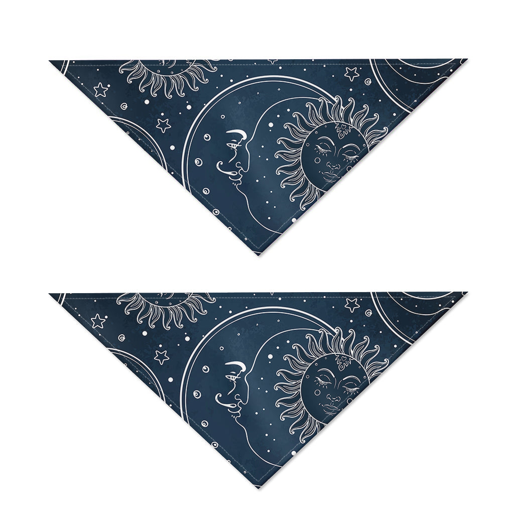 Vintage Sun And Moon Pattern Print Dog Bandana