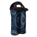 Vintage Sun And Moon Pattern Print Double Neoprene Wine Tote