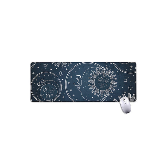 Vintage Sun And Moon Pattern Print Extended Mouse Pad