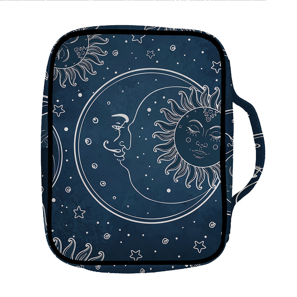 Vintage Sun And Moon Pattern Print Front Pocket Bible Bag