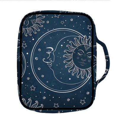 Vintage Sun And Moon Pattern Print Front Pocket Bible Bag