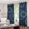 Vintage Sun And Moon Pattern Print Grommet Curtains