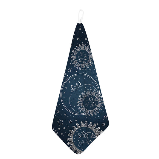 Vintage Sun And Moon Pattern Print Hand Towel