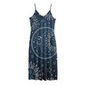Vintage Sun And Moon Pattern Print Jersey Midi Cami Dress