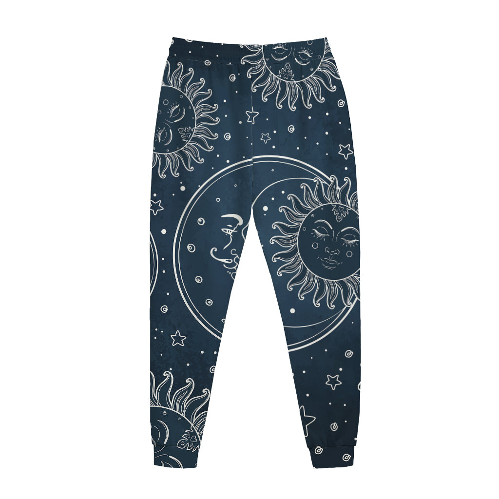 Vintage Sun And Moon Pattern Print Jogger Pants