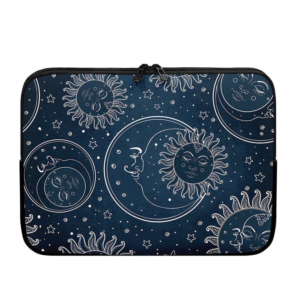 Vintage Sun And Moon Pattern Print Laptop Sleeve