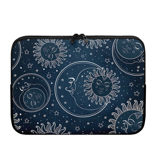 Vintage Sun And Moon Pattern Print Laptop Sleeve