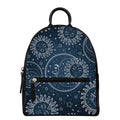 Vintage Sun And Moon Pattern Print Leather Backpack