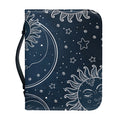 Vintage Sun And Moon Pattern Print Leather Bible Cover
