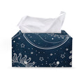 Vintage Sun And Moon Pattern Print Leather Tissue Box Cover