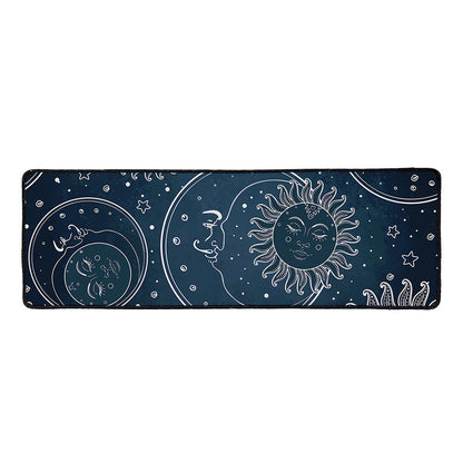 Vintage Sun And Moon Pattern Print Long Kitchen Mat
