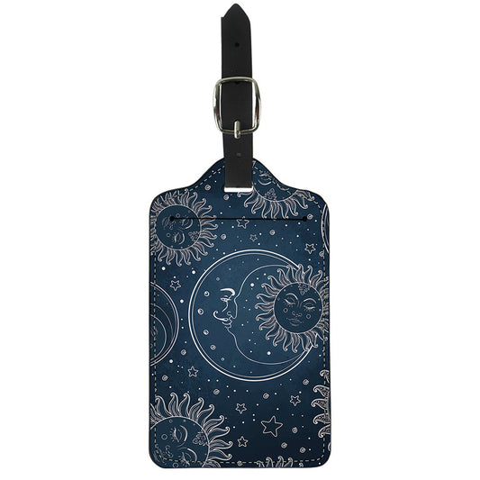 Vintage Sun And Moon Pattern Print Luggage Tag