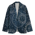 Vintage Sun And Moon Pattern Print Men's Blazer