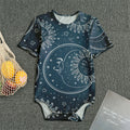 Vintage Sun And Moon Pattern Print Men's Bodysuit