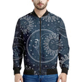 Vintage Sun And Moon Pattern Print Men's Bomber Jacket