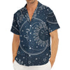 Vintage Sun And Moon Pattern Print Men's Deep V-Neck Shirt