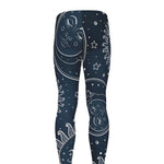 Vintage Sun And Moon Pattern Print Men's leggings