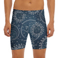 Vintage Sun And Moon Pattern Print Men's Long Boxer Briefs
