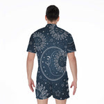 Vintage Sun And Moon Pattern Print Men's Rompers