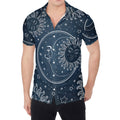 Vintage Sun And Moon Pattern Print Men's Shirt