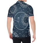 Vintage Sun And Moon Pattern Print Men's Shirt