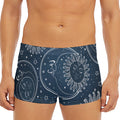 Vintage Sun And Moon Pattern Print Men's Short Boxer Briefs