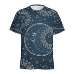 Vintage Sun And Moon Pattern Print Men's Sports T-Shirt