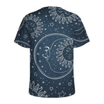 Vintage Sun And Moon Pattern Print Men's Sports T-Shirt