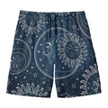 Vintage Sun And Moon Pattern Print Men's Swim Trunks
