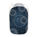 Vintage Sun And Moon Pattern Print Mesh Laundry Hamper