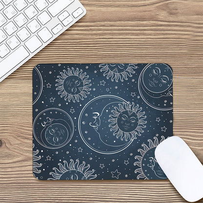Vintage Sun And Moon Pattern Print Mouse Pad