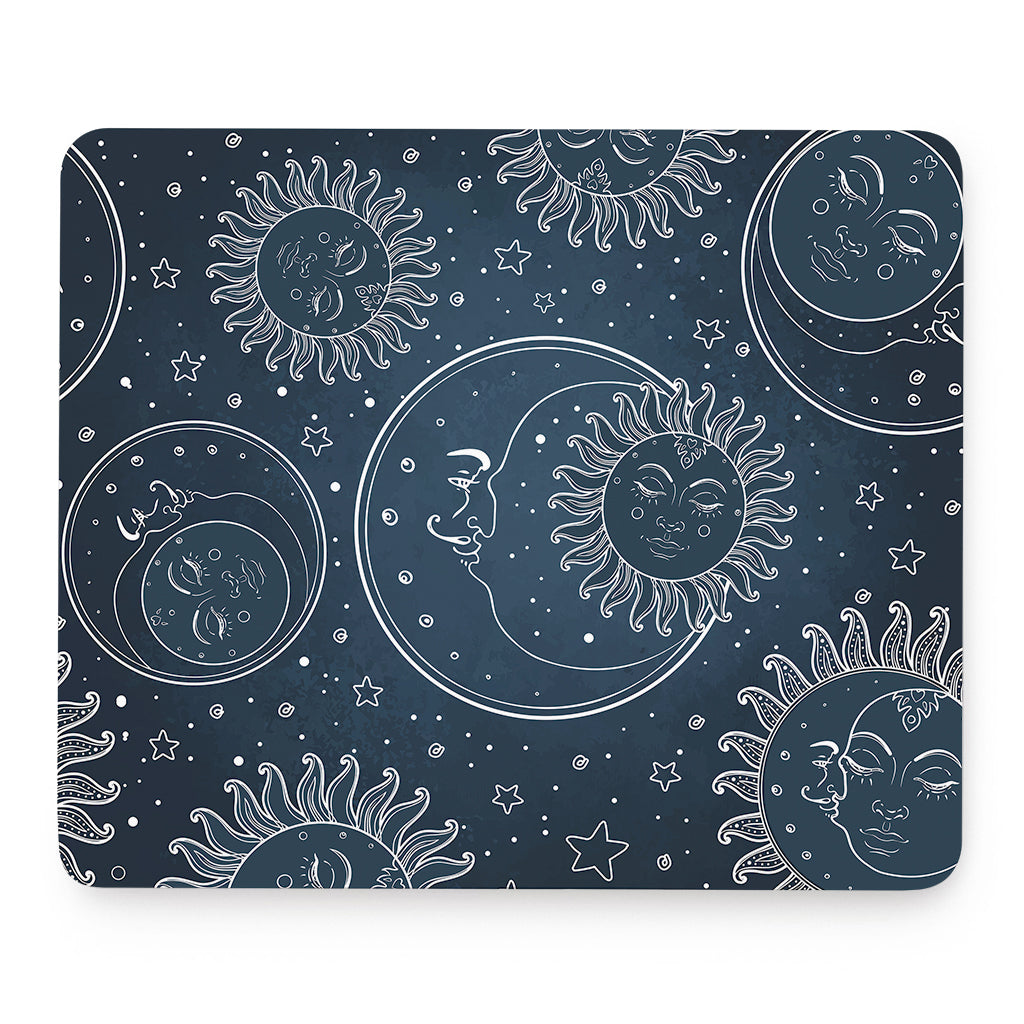 Vintage Sun And Moon Pattern Print Mouse Pad