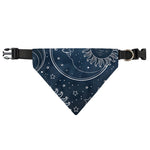 Vintage Sun And Moon Pattern Print Over The Collar Dog Bandana