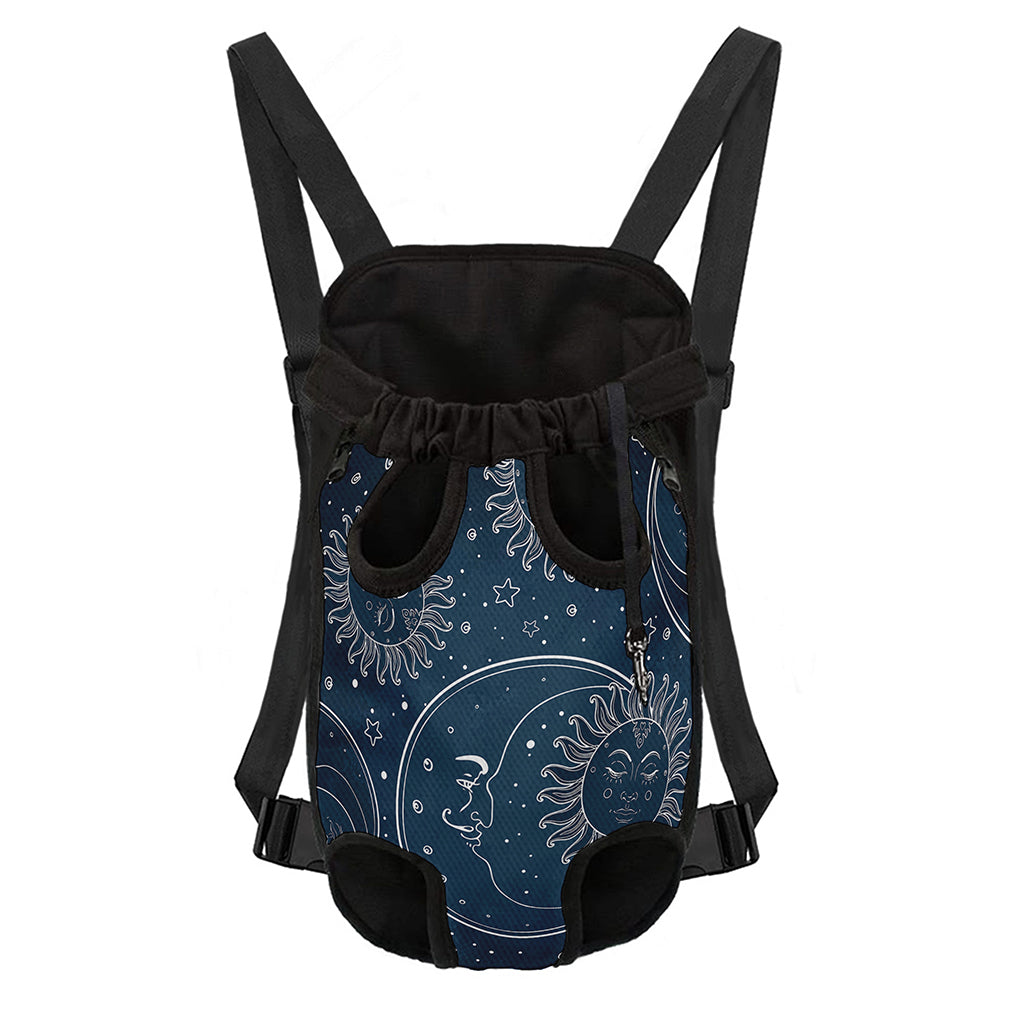 Vintage Sun And Moon Pattern Print Pet Carrier Backpack