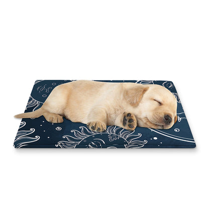 Vintage Sun And Moon Pattern Print Pet Cooling Mat Cover