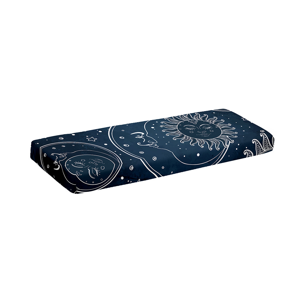 Vintage Sun And Moon Pattern Print Piano Keyboard Cover