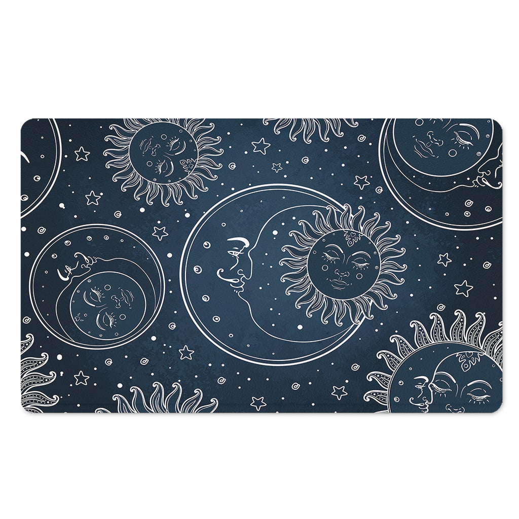 Vintage Sun And Moon Pattern Print Polyester Doormat