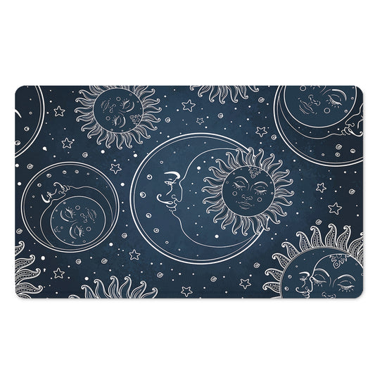 Vintage Sun And Moon Pattern Print Polyester Doormat