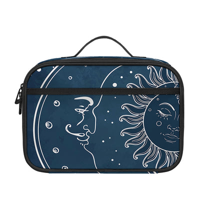 Vintage Sun And Moon Pattern Print Portable Lunch Bag