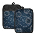 Vintage Sun And Moon Pattern Print Pot Holders With Pocket