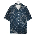Vintage Sun And Moon Pattern Print Rayon Hawaiian Shirt