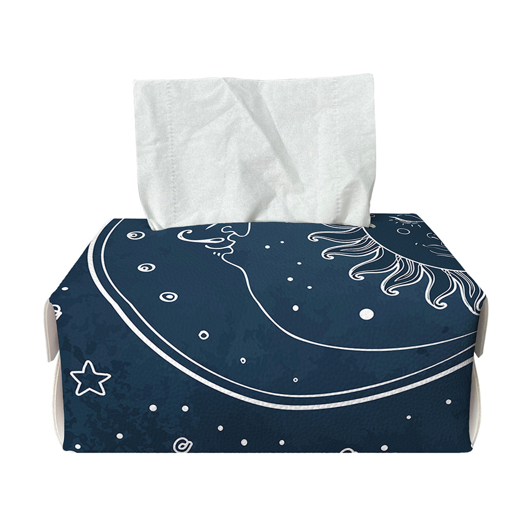 Vintage Sun And Moon Pattern Print Rectangle Tissue Box Cover