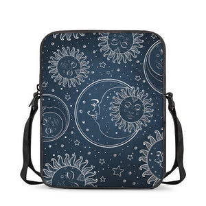 Vintage Sun And Moon Pattern Print Rectangular Crossbody Bag