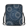 Vintage Sun And Moon Pattern Print Rectangular Crossbody Bag